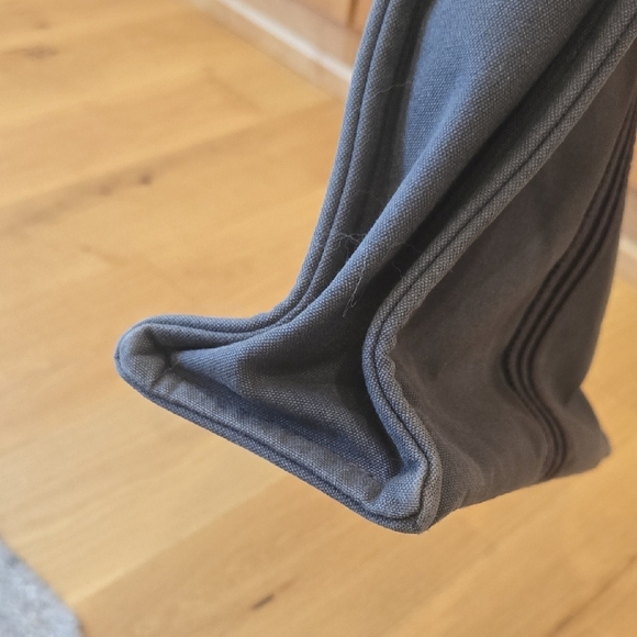 Hermes Gray Canvas Tote Black Stripes, GUC, Quiet Luxury, French Chic, Unisex - Picture 8 of 9